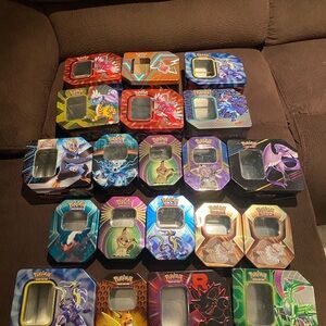 20 Collectable Pokemon Empty Card Tins (No Cards)